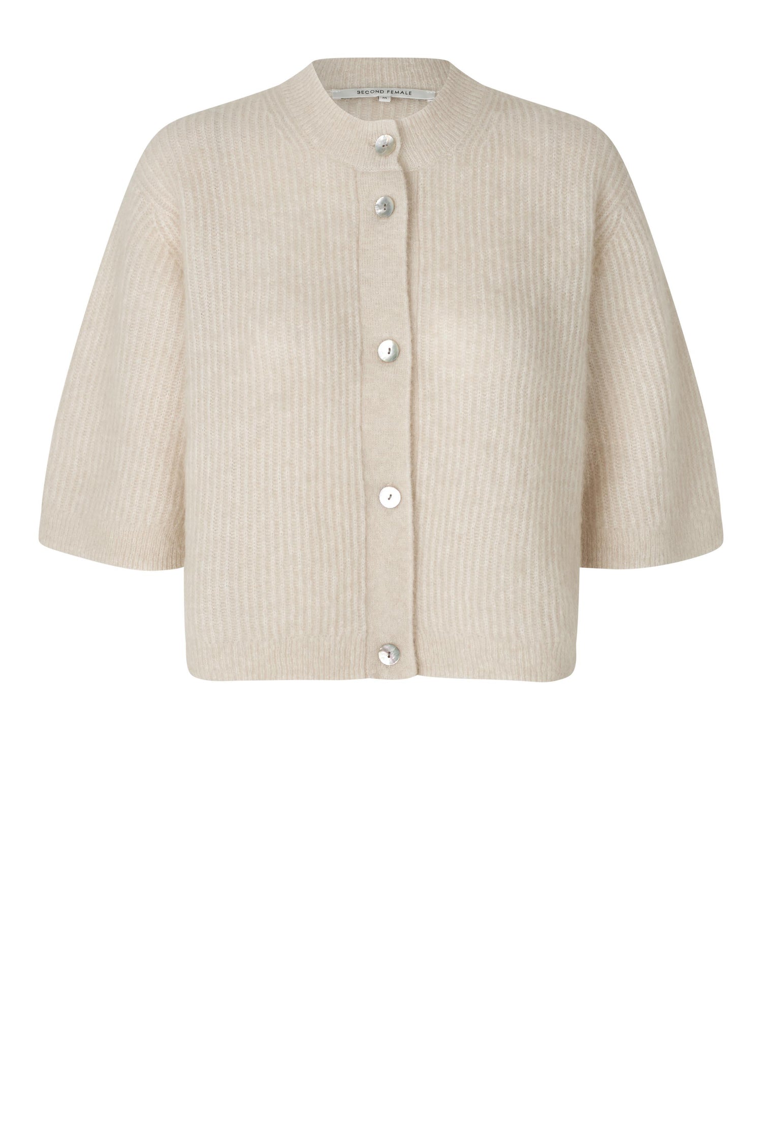 Andrea Knit Rib Cardigan Pumice Stone