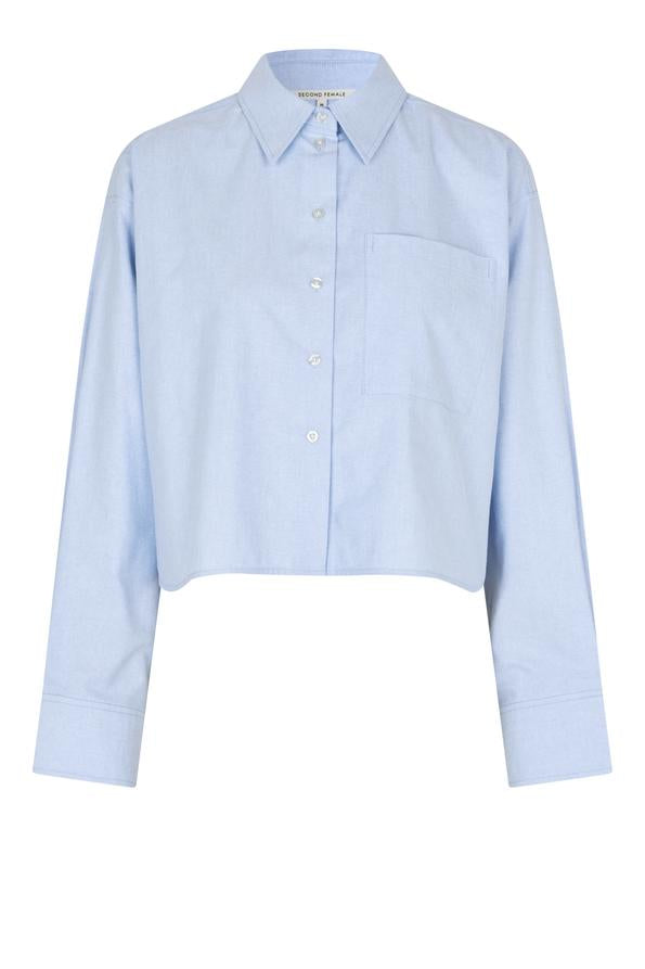 Baulo Cropped Shirt Cashmere Blue