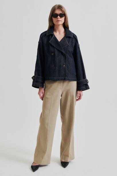 Columbus Trench Jacket Dark blue denim