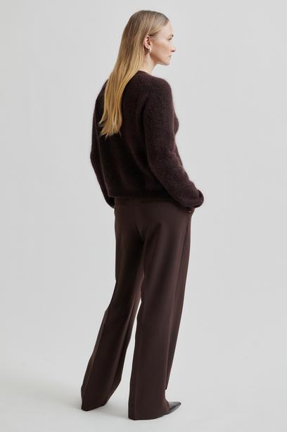 Andrea Knit Rib LS Cardigan Demitasse