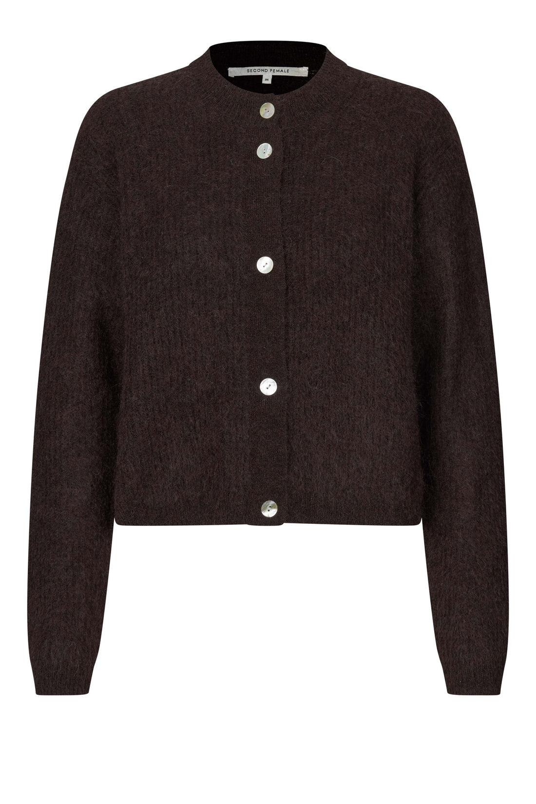 Andrea Knit Rib LS Cardigan Demitasse