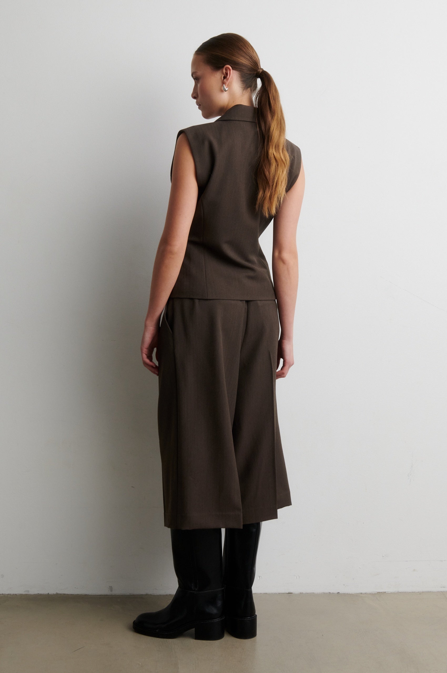 Riese Shorts Donkerbruin Melange