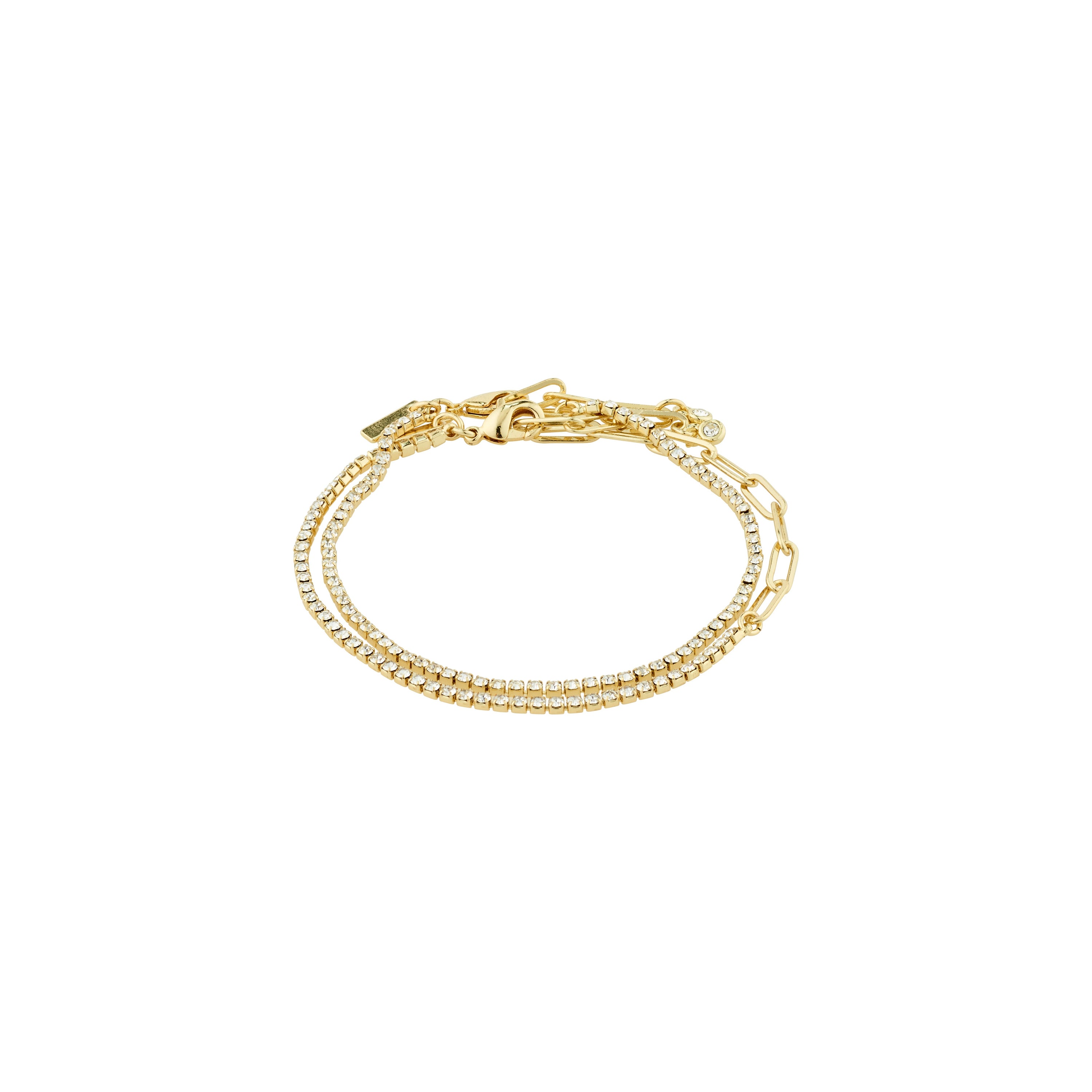 ROWAN kristallen armband, 2-in-1, verguld