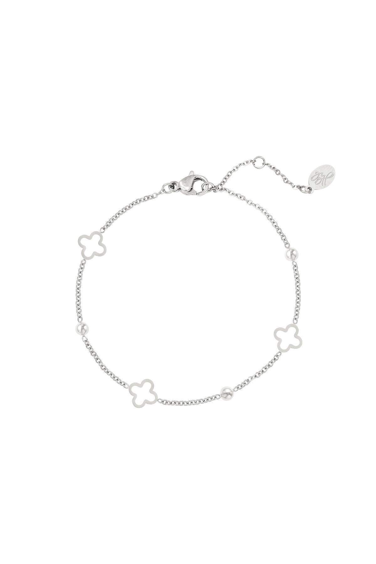 Open klaverarmband zilver