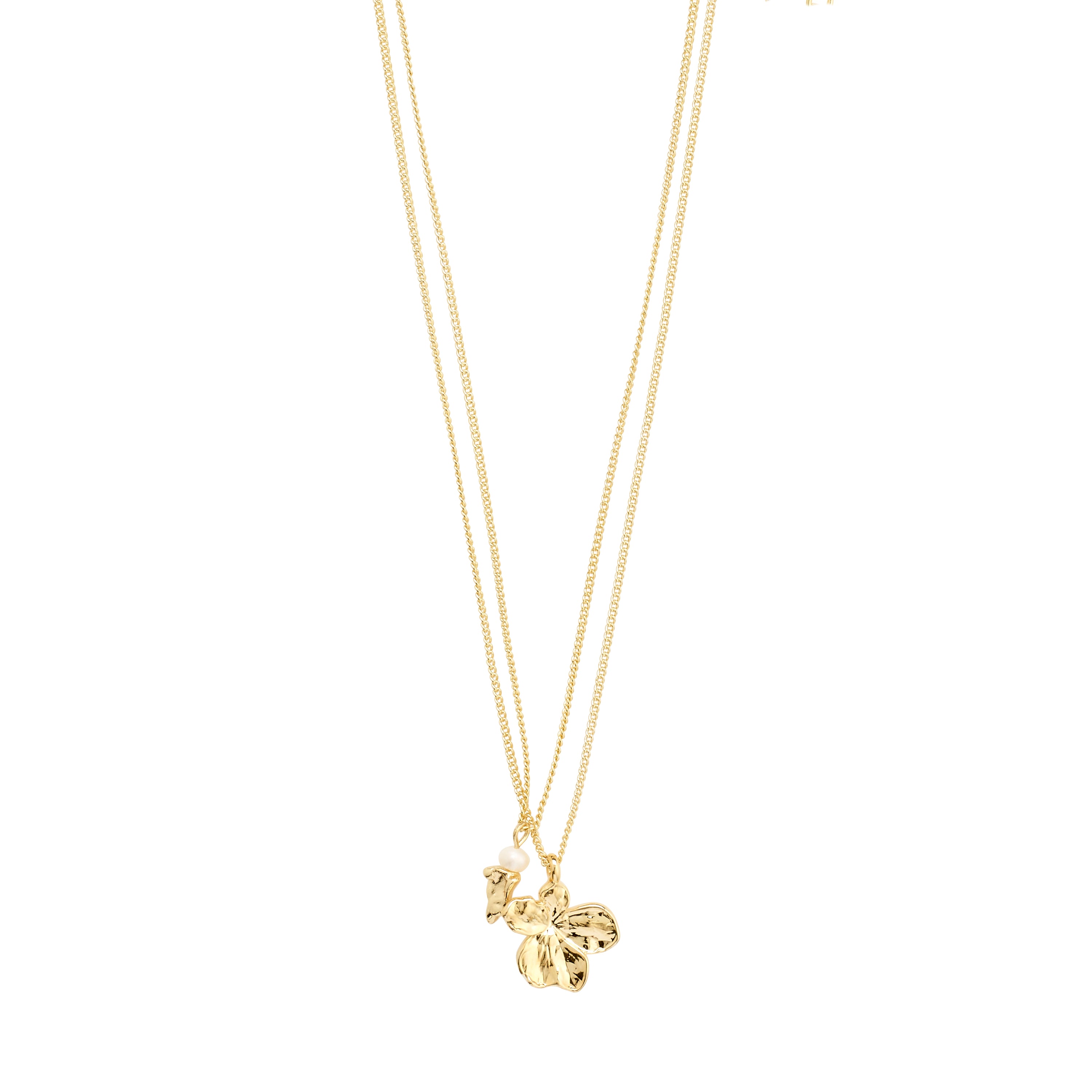 Gerecyclede ketting ZHURI 2-in-1 set verguld
