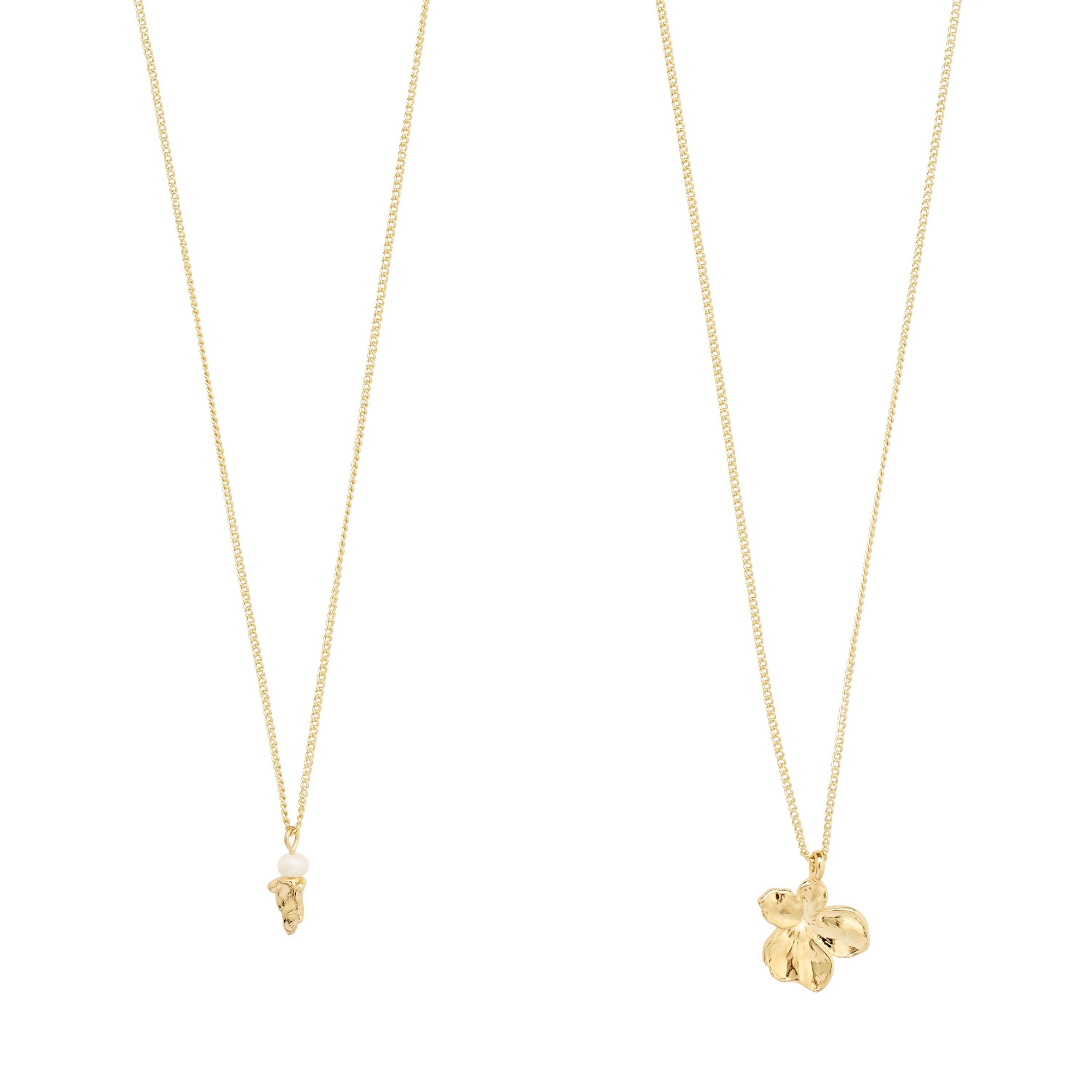 Gerecyclede ketting ZHURI 2-in-1 set verguld