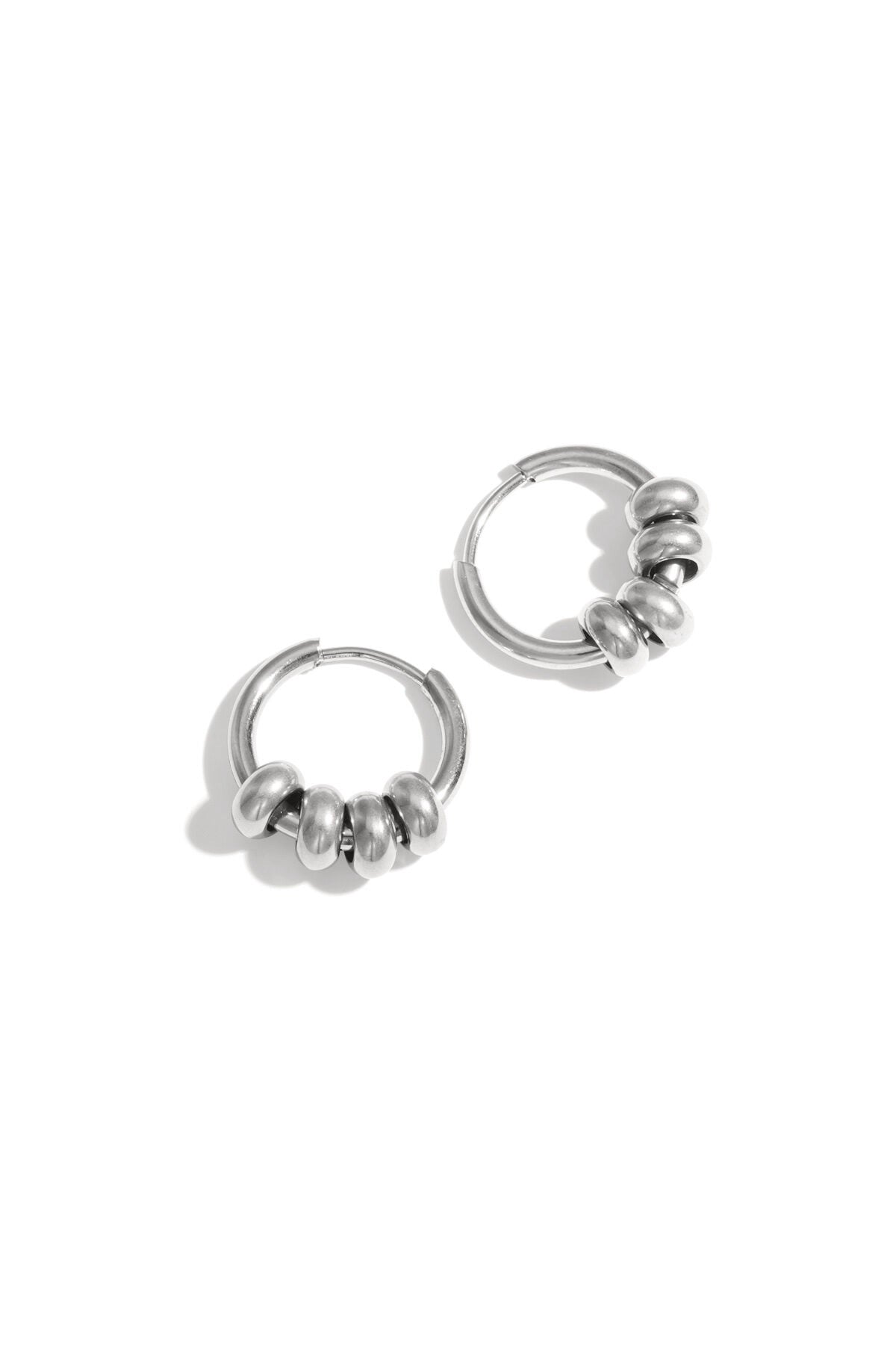 Kleine Hoops mit Perlen Silber