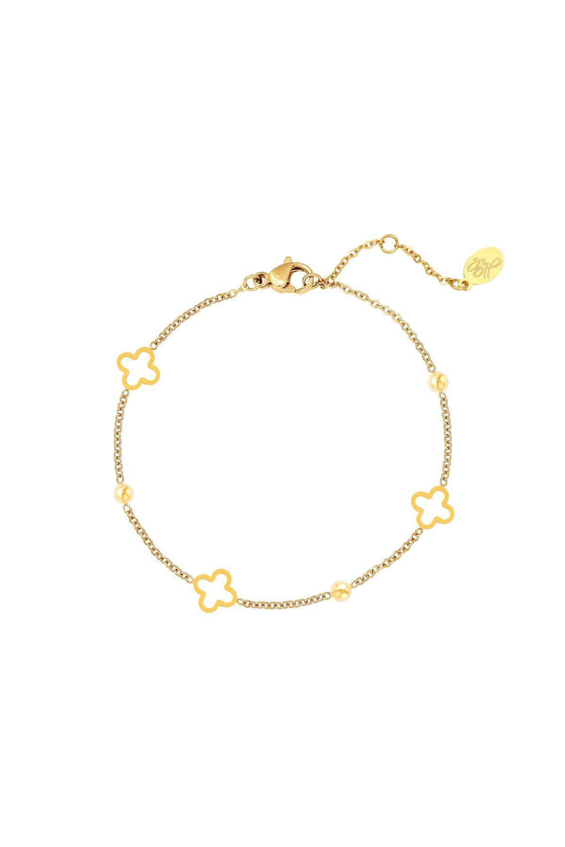 Offenes Kleeblatt-Armband Gold