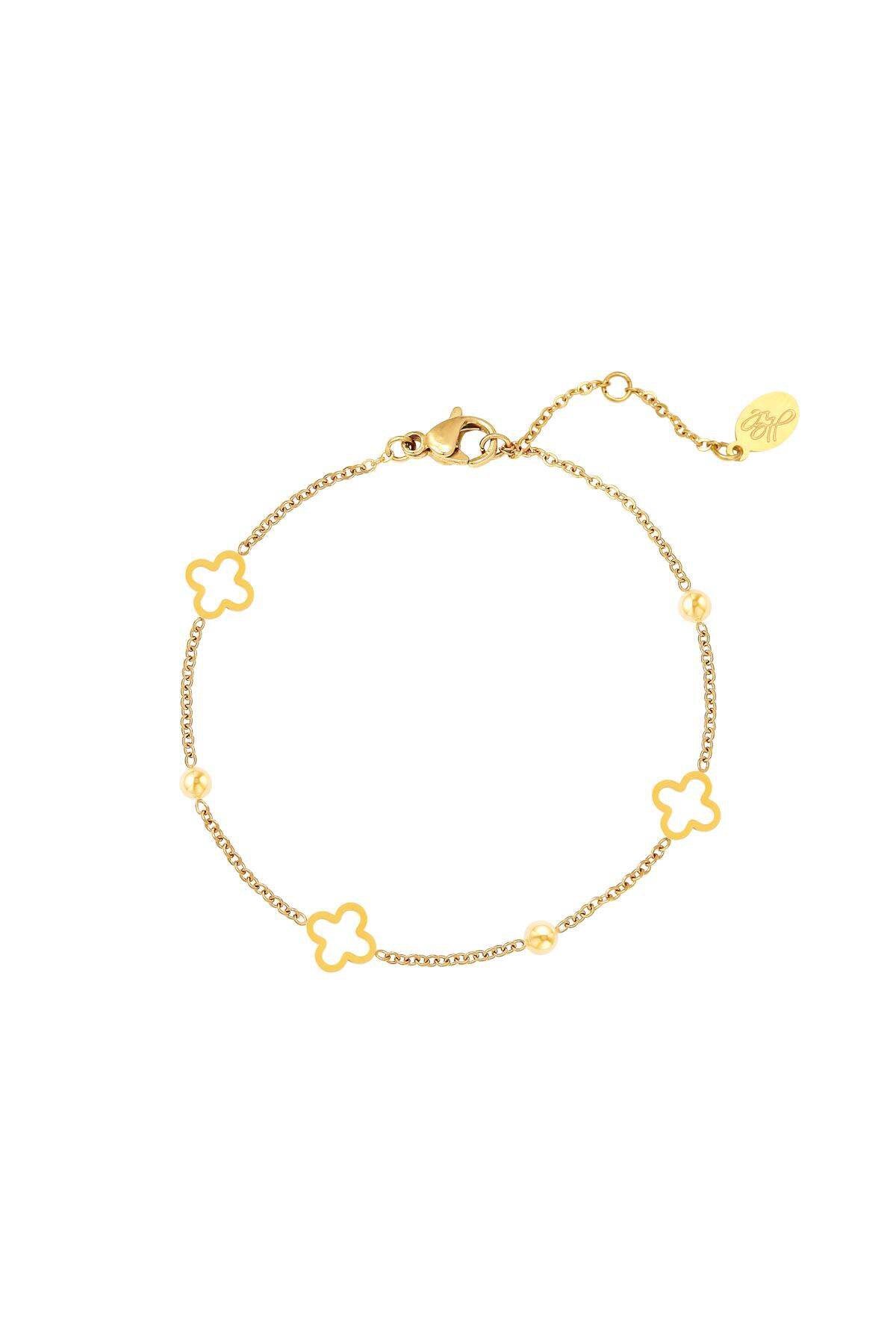 Open klaverarmband goud