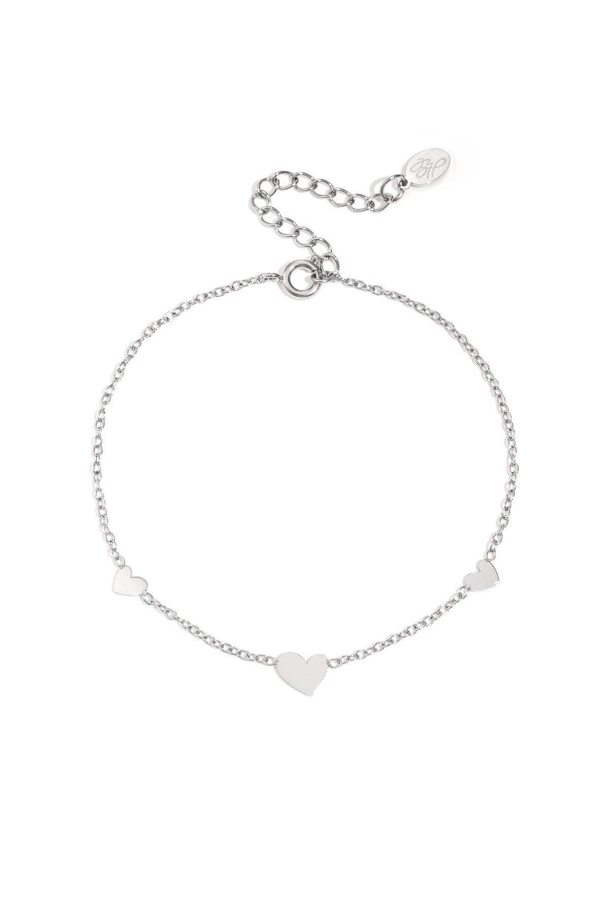 Klassische Armband mit Herzchen Silberfarben