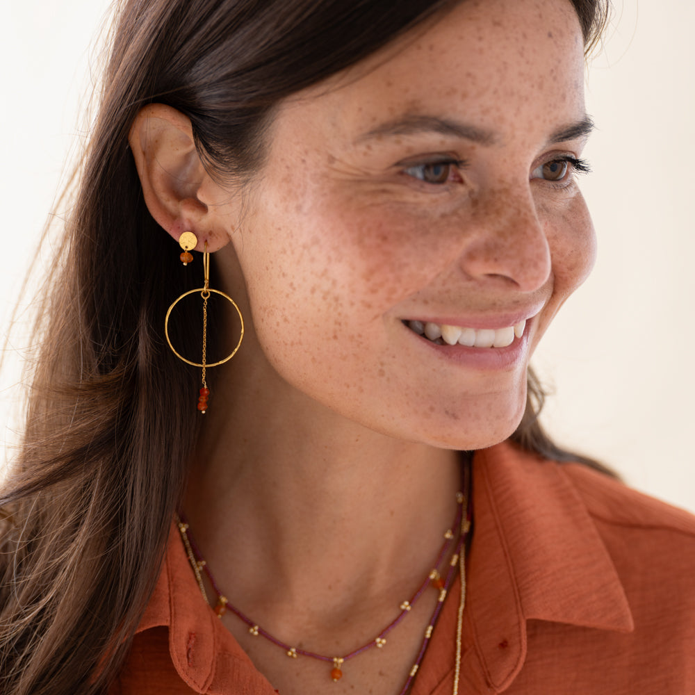Talent Carneool Vergulde Oorbellen