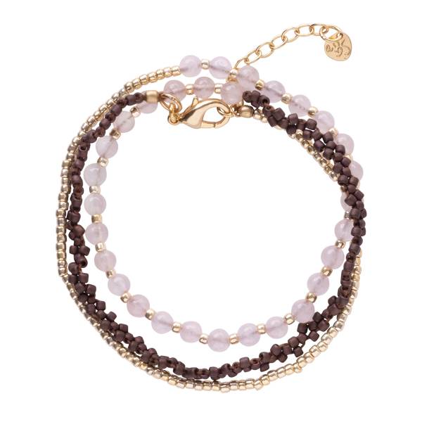 Geliefde Rozenkwarts Goudkleurige Armband