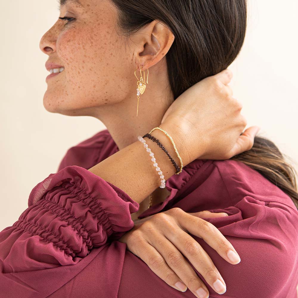 Geliefde Rozenkwarts Goudkleurige Armband