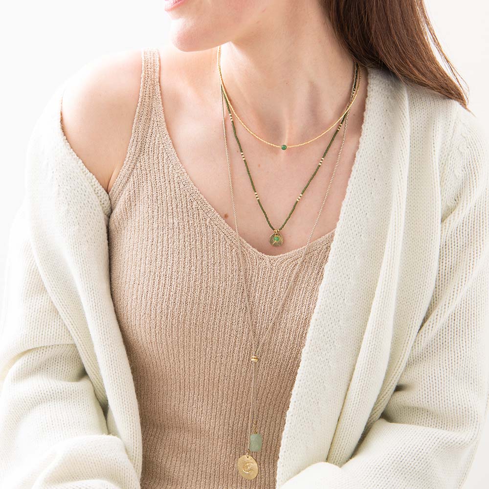 Flora Aventurijn Gouden Ketting