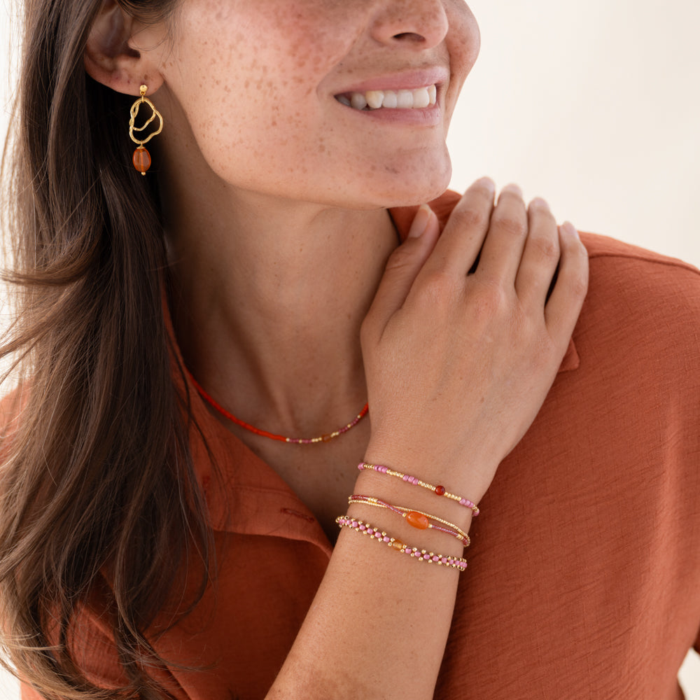 Splash Karneol Goldfarbige Armband