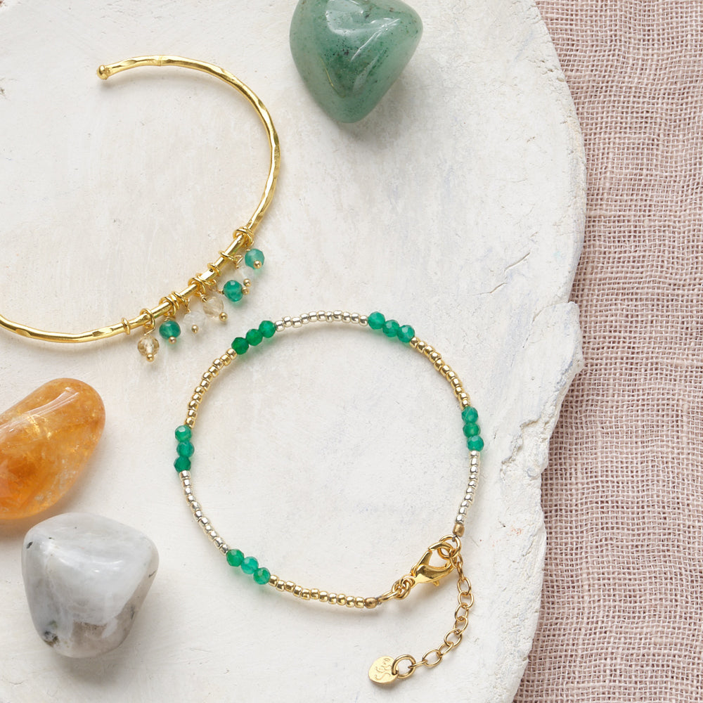 Serene Aventurijn Goudkleurige Armband