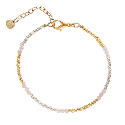 Serene Rosenquarz Goldfarbige Armband