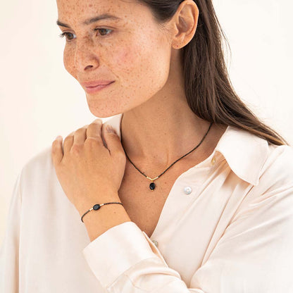Geschenkset Confidence Schwarzer Onyx Vergoldet
