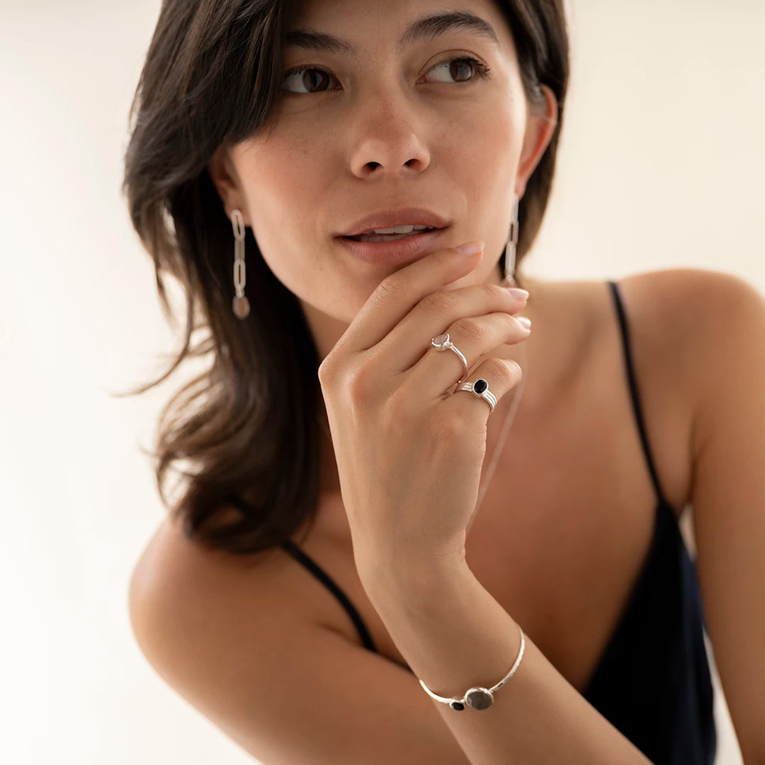 Genot Perzik Maansteen Ring Zilver