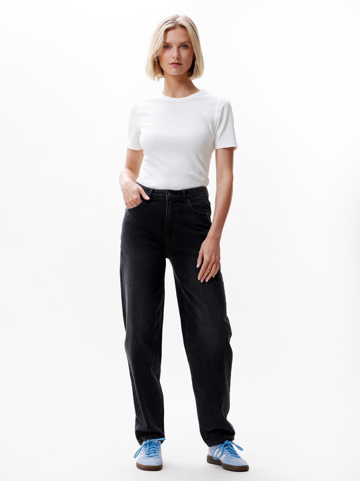 Barrel Fit Jeans zwart