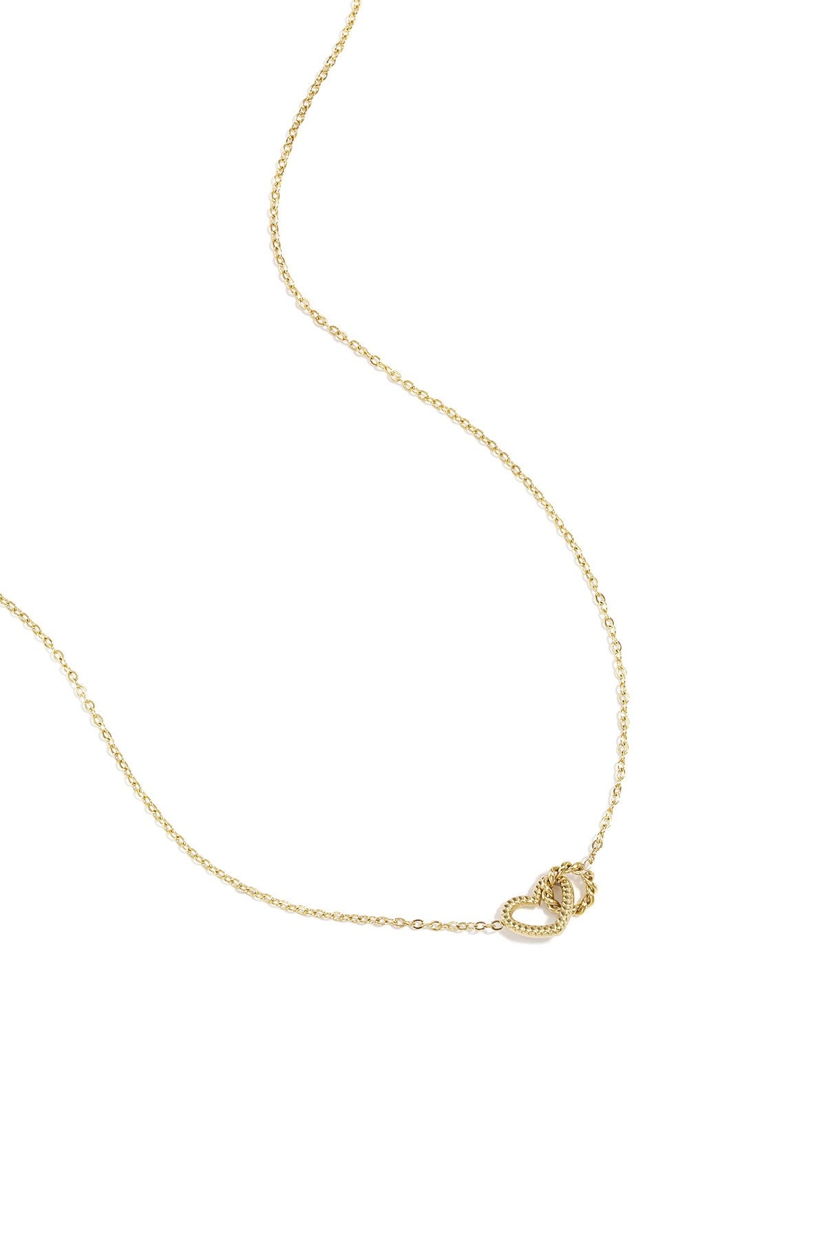 Ketting met verbonden hart-hanger Goudkleurig