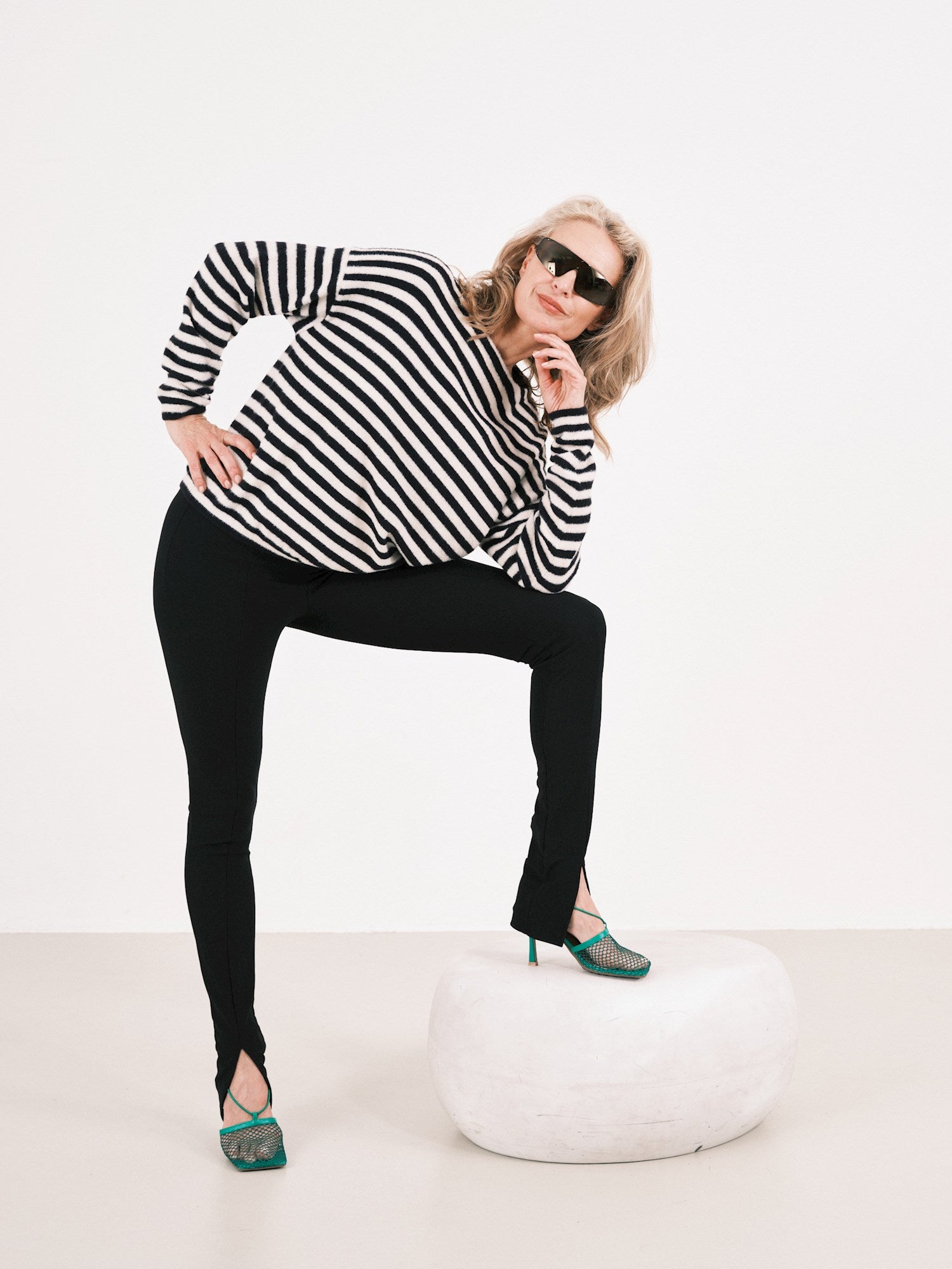 Trui Soft stripe Zwart