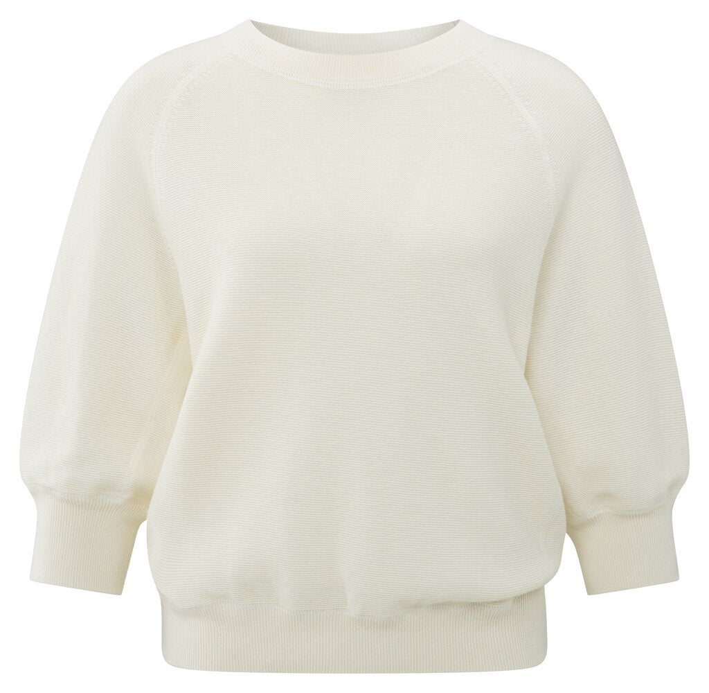 Raglanpullover mit dezenten Ballonärmeln Wool White