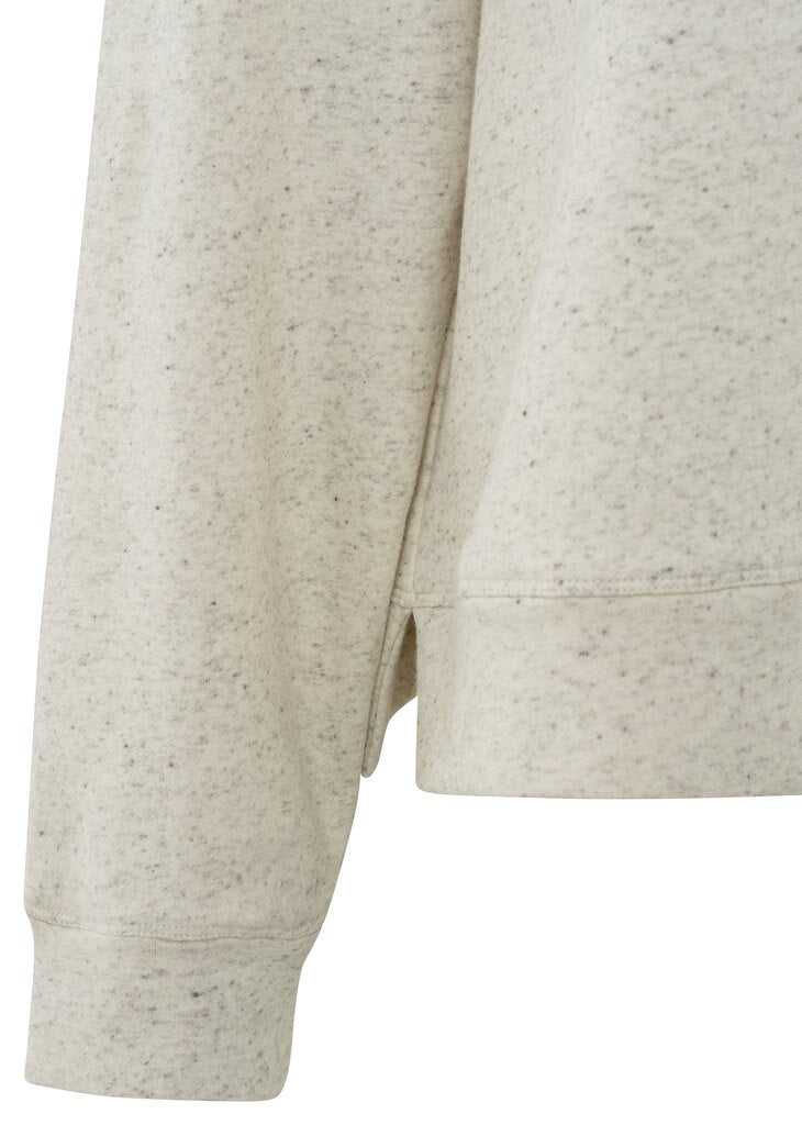 Melange-Sweatshirt  U-Boot-Ausschnitt und Seitenschlitz Wool White Melange