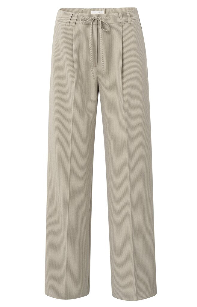 Nadelstreifenhose mit weitem Bein Humus Beige