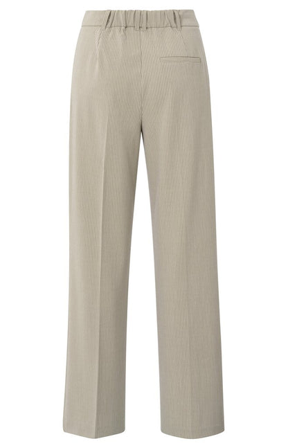 Nadelstreifenhose mit weitem Bein Humus Beige