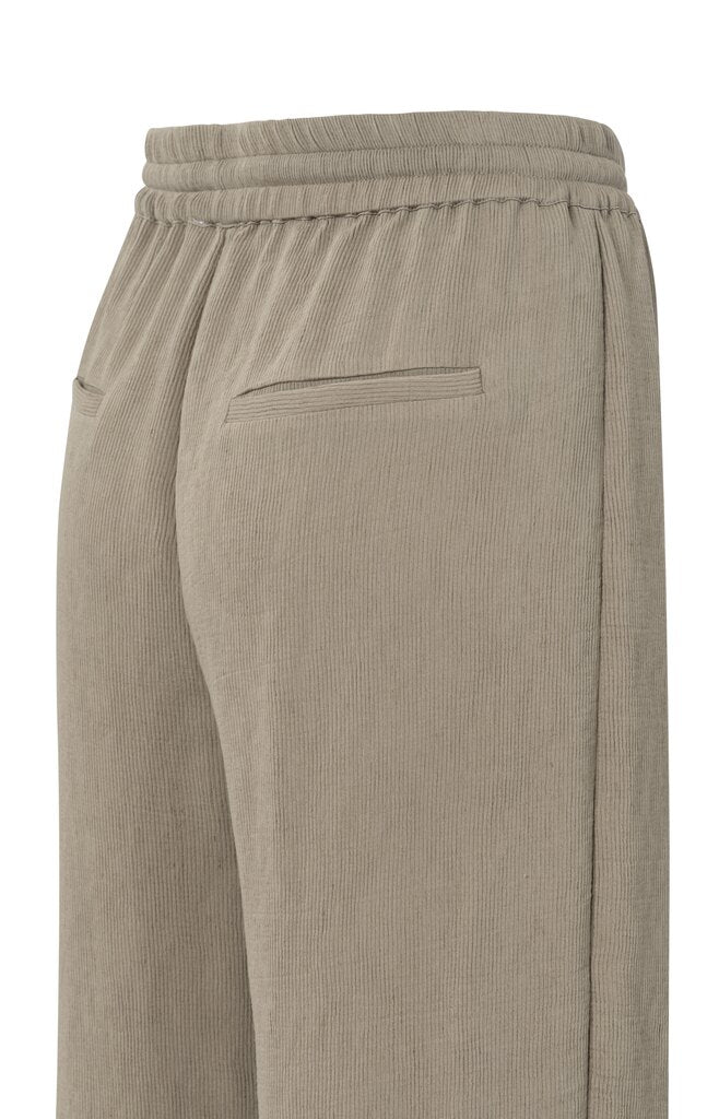 Gewebte Hose mit weitem Bein und elastischem Bund Seneca Rock Beige