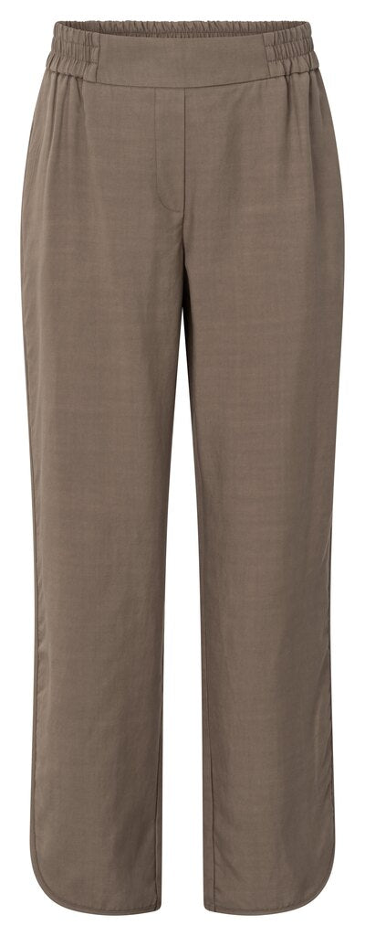 Gewebte Hose mit elastischem Bund Greyish Brown
