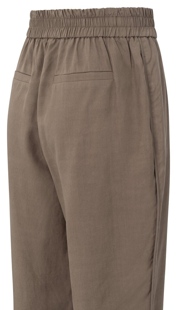 Gewebte Hose mit elastischem Bund Greyish Brown