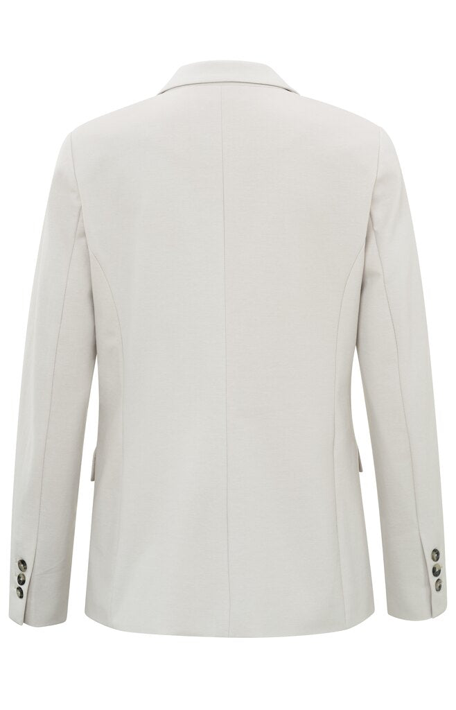 Jersey-Blazer mit langen Ärmeln, Knopf und Taschen Wind Chime Beige