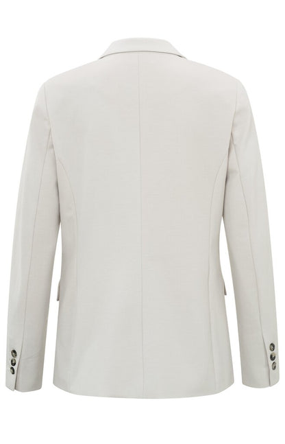 Jersey-Blazer mit langen Ärmeln, Knopf und Taschen Wind Chime Beige