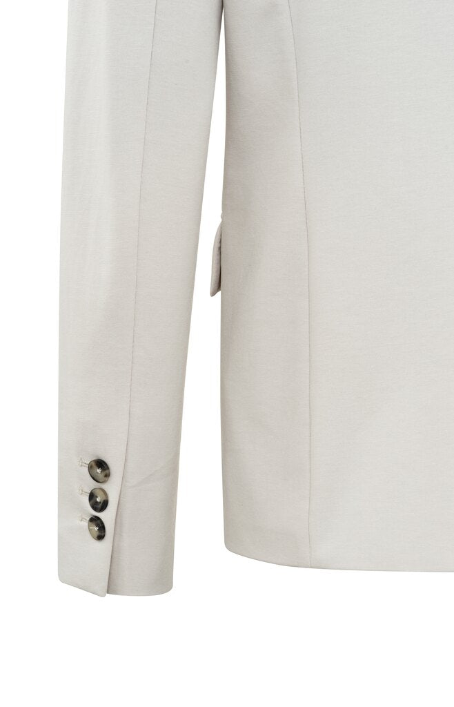 Jersey-Blazer mit langen Ärmeln, Knopf und Taschen Wind Chime Beige