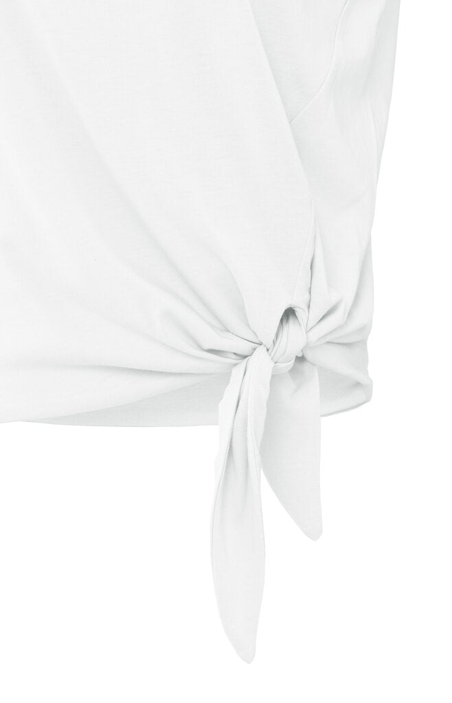 Ärmelloses Oberteil mit Knotendetail Pure White