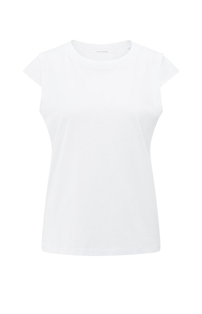 Ärmelloses Oberteil mit Detail am Ärmelansatz Pure White