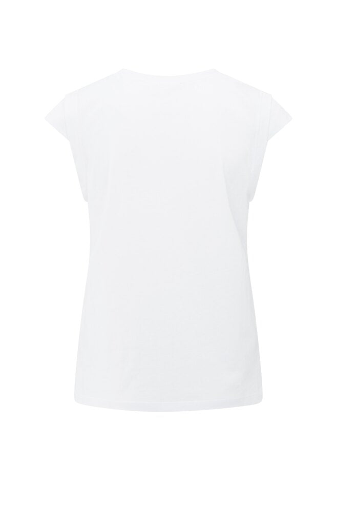 Ärmelloses Oberteil mit Detail am Ärmelansatz Pure White