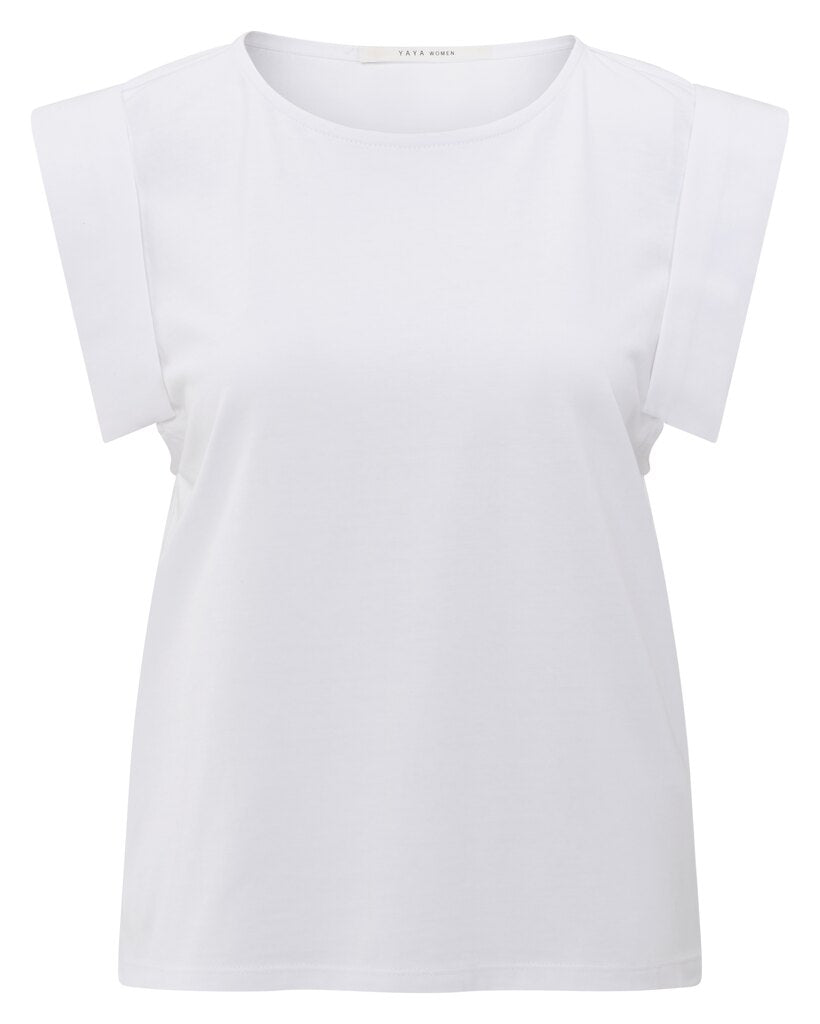 Jersey-Oberteil mit festgenähten umgeschlagenen Ärmeln Pure &lt;white
