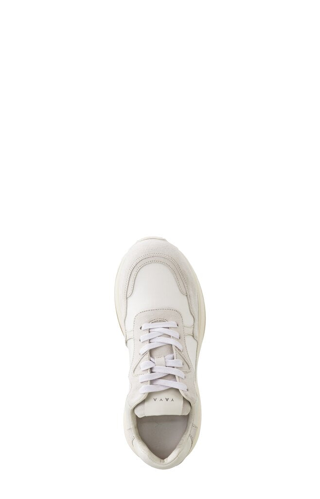 Leren sneakers met veters en details op de zool