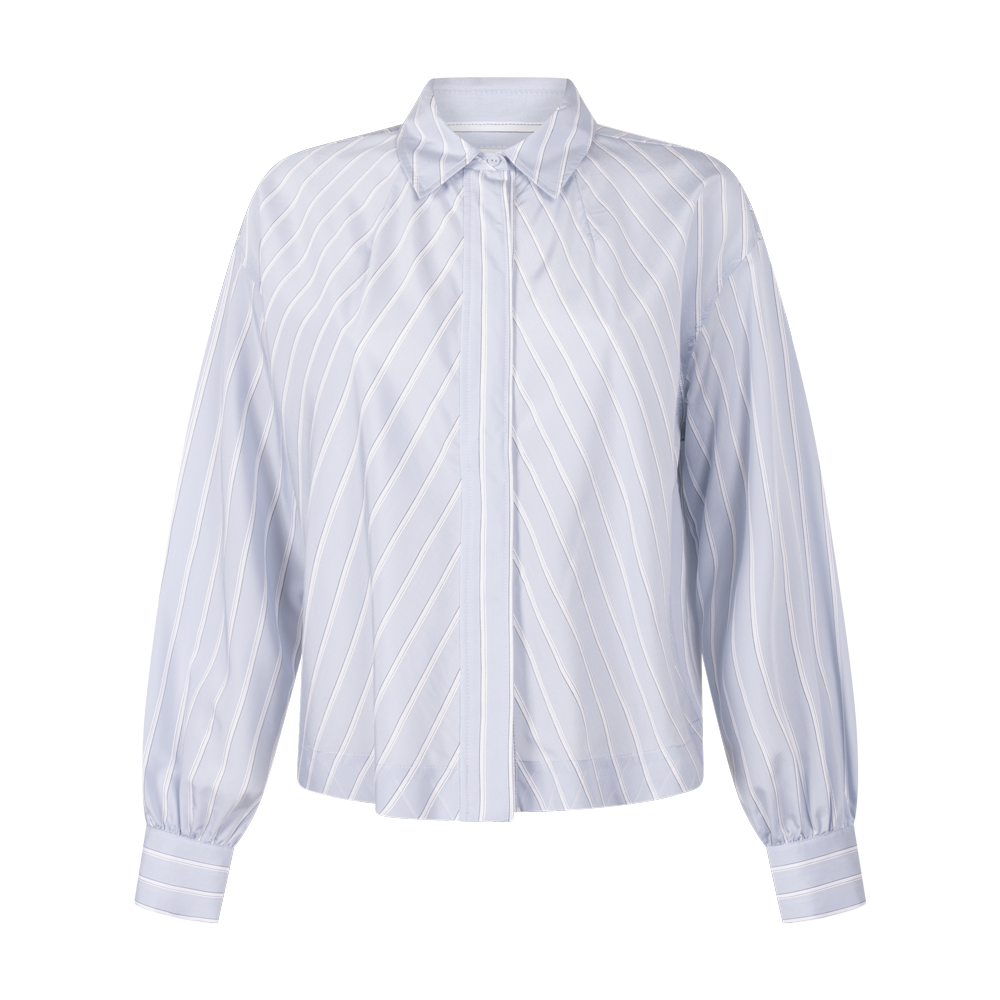 Fyona shirt l/s blauw wit gestreept