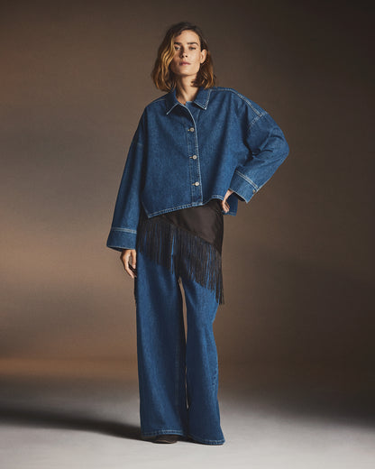 MSCHLoa Lis HW Boxy Wide Jeans Long Mid Blue Wash