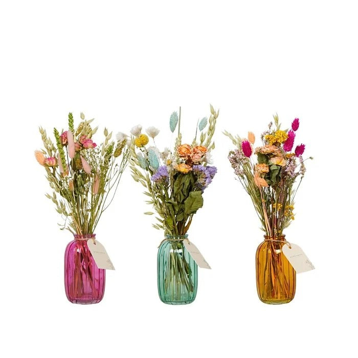 Getrocknete Blumen in Flaschenmischung Pastel (preis pro Stück)