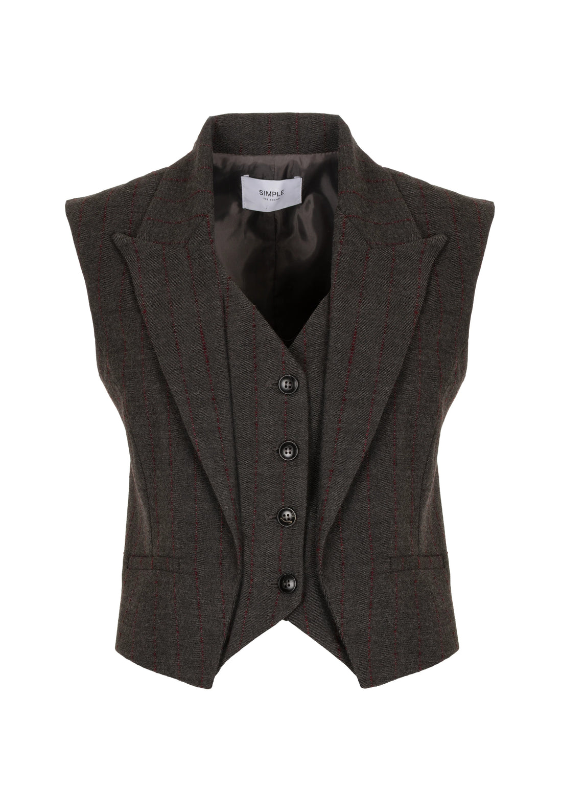 Gilet Stripe Honoria Grey/ Amarone