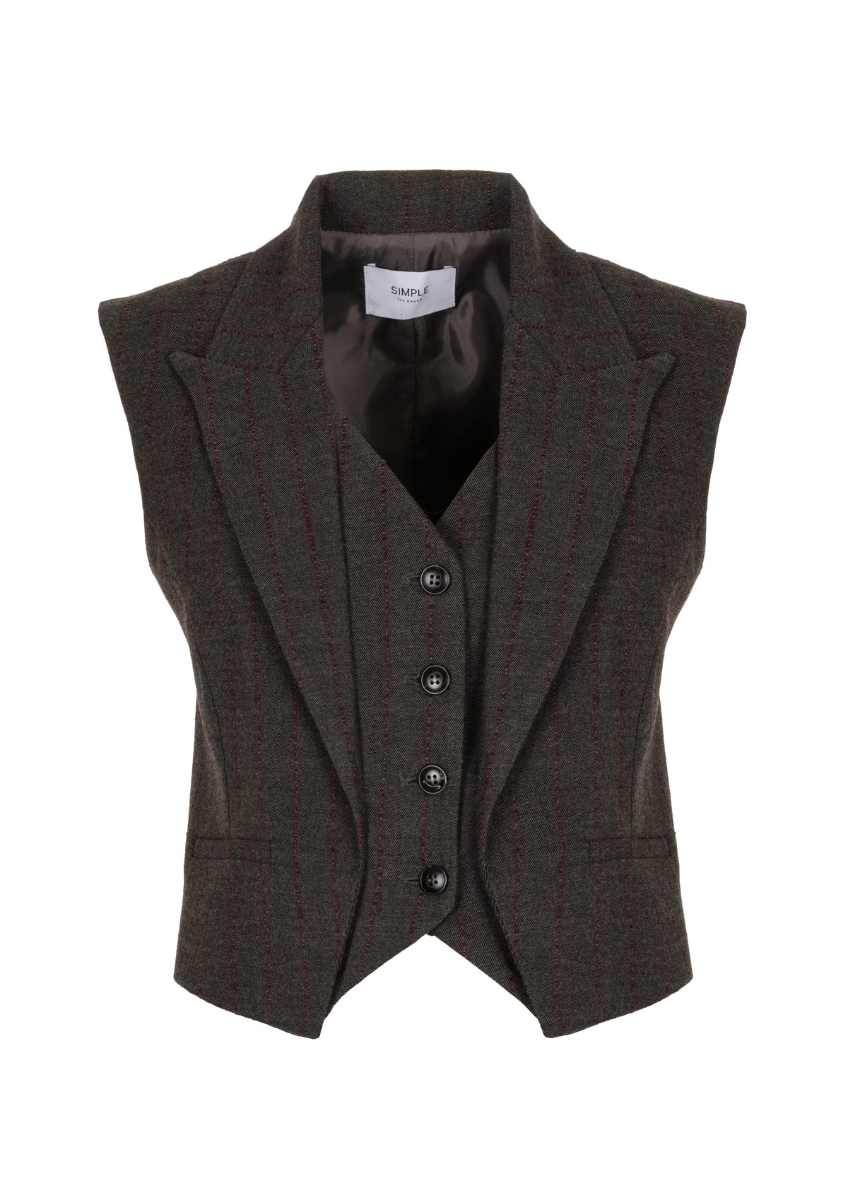 Gilet Stripe Honoria Grey/ Amarone