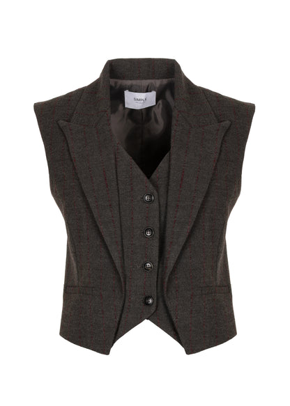 Gilet Stripe Honoria Grey/ Amarone