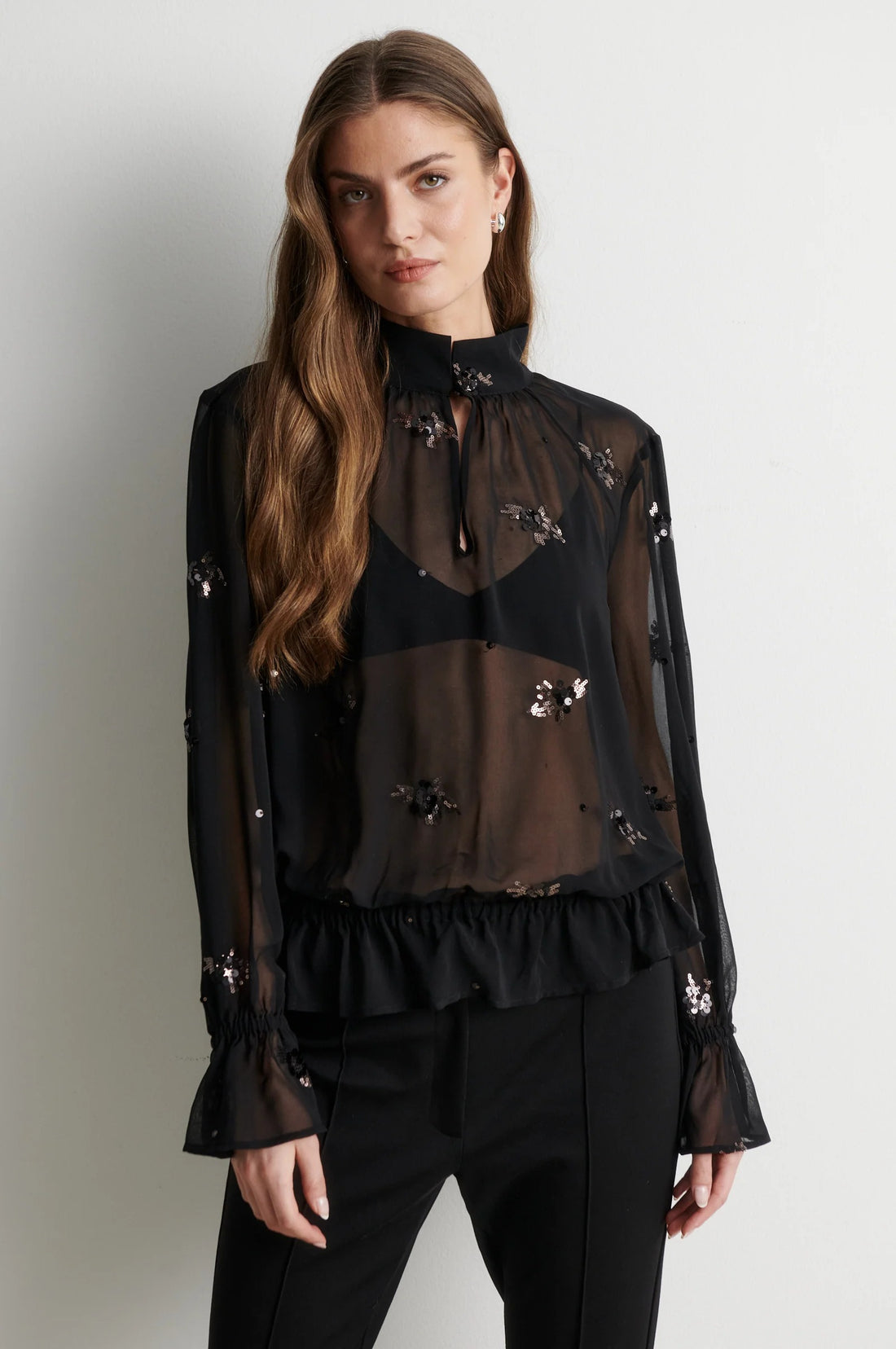 Luma Sequin Blouse Black