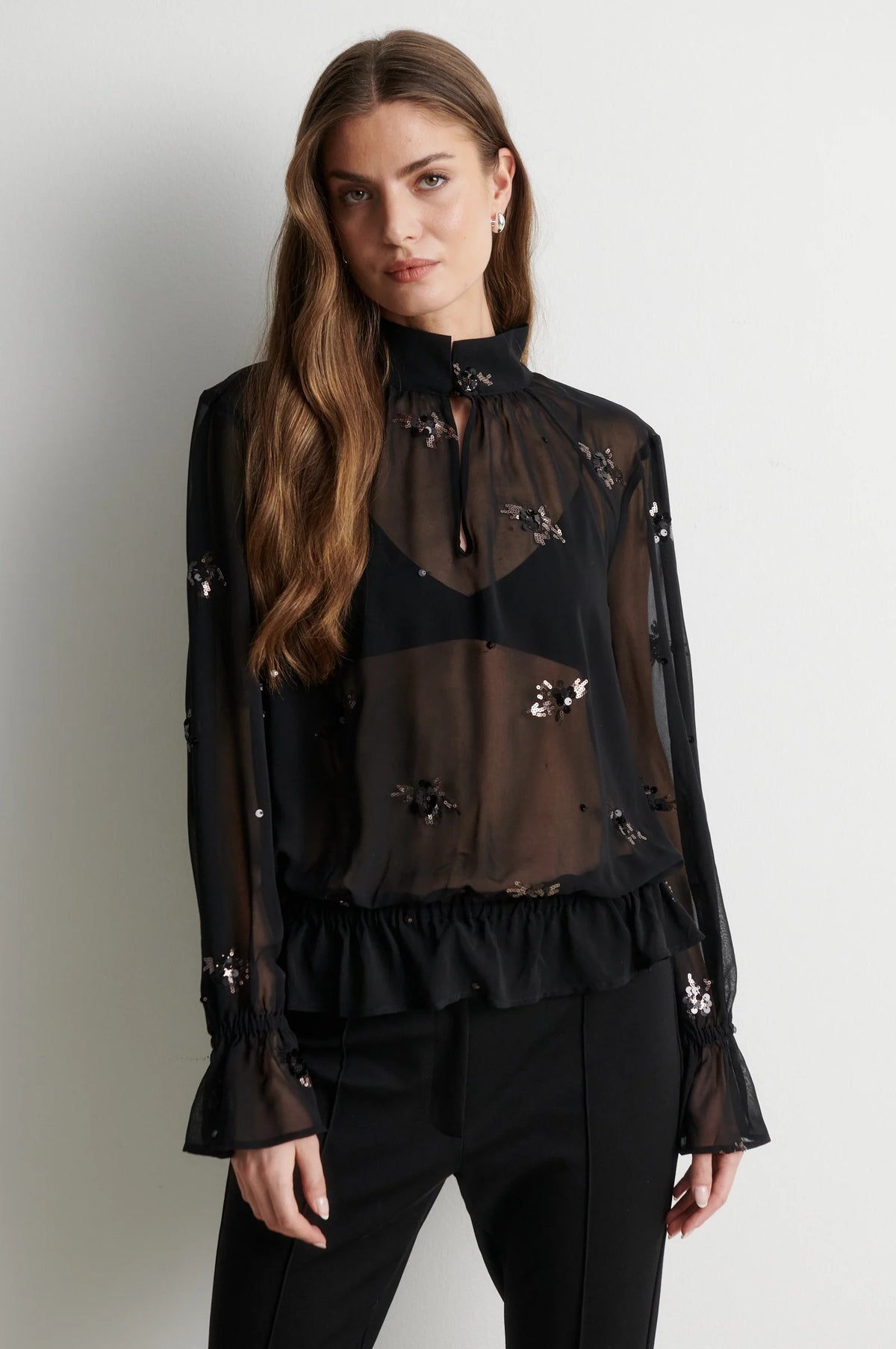 Luma Sequin Blouse Black