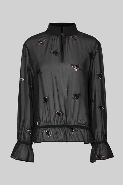 Luma Sequin Blouse Black